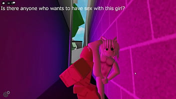 Shy girl opens her crotch and asks for sex behind the store in Roblox'_s brookhaven