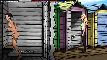 A masseur plays with innocent Jenny'_s pussy, and then a stranger jerks off to her ass on the beach.