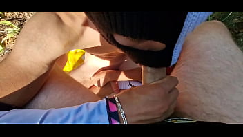 A passerby fucked all my tight holes and filled me with cum in public in the park