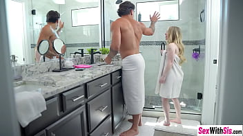 Naughty big ass teen stepsister Haley Spades tucked huge dick in her mouth