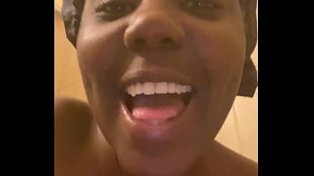 Shower - young ebony showing off the sexual goods