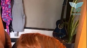 My wife'_s friend sneaks me onto the Airbnb couch while she'_s away and sucks me off incredibly.