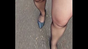 Minidress - crossdresser walking