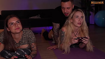 I'_m playing video games with my friend while my Italian neighbor takes turns fucking us.