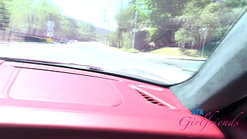 Amateur Aubry Babcock goes on a ride in the Turbo S and gets that pretty pink pussy fingered