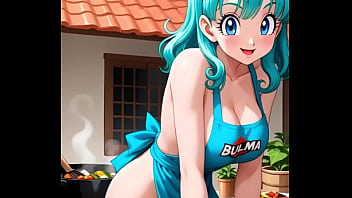 La mujer de Vegeta, Bulma, se pone cachonda cocinando