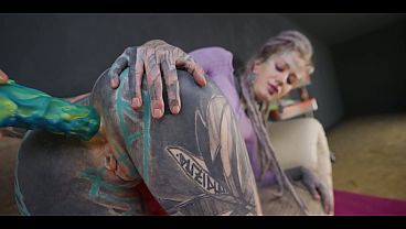 Inked Hippie'_s Solo Dildo Asshole Play