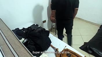 Immigration agent searches her and makes her undress so he can cum.