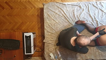 Man opens a girl'_s anal hole