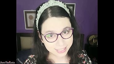 Pretty lil tranny DaniTheCutie holds a thick dildo in her tight ass this Christmas