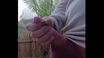 Fl hard cock cums outside