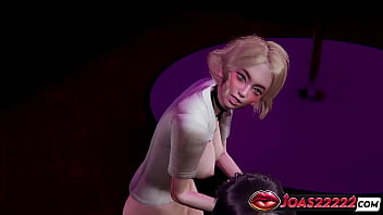 Hot Blonde Jules in Pantyhose 3D Hentai - Tits Massage with Loud Moans, Standing G Spot Fingering in Club, Piledriver Pose Fingering Ending with POV Squirt