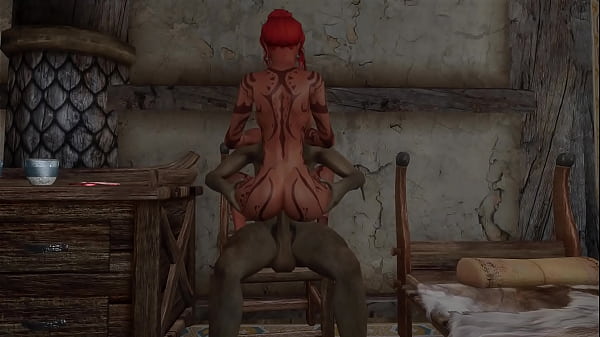 Skyrim readhead gets orc dick