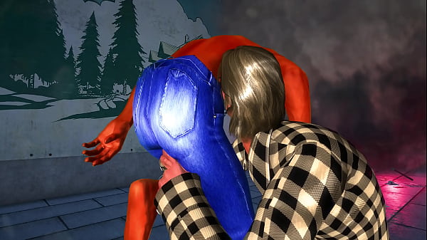 Boy in jeans kicked hard