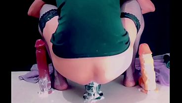 playing with 3 dildos frys96