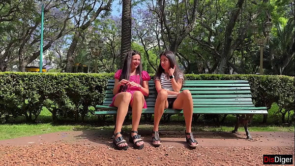 Girls Lure Strangers into Sex and Take Off Their Panties in a Public Park - Pussy Flashing