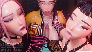 Fortnite Kpop Demon Hunters Triple Titjob Rumi Zoey Mira