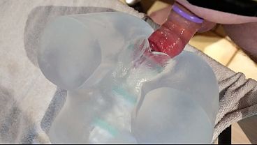 Cumshot Massif sur Vaginette Translucide &ndash_ Slow Motion Finale