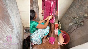 कोमल कपडे धो रही थी देवर ने लैंड का पानी गिरा के खरब कर राखी थी निरमा से बुलाके साफ की