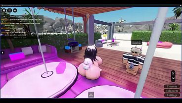 BEACH PARTY A YOUNG WOMAN LOSES A BET WITH A STRANGER AND GIVES HIM A TASTY BLOWJOB | ROBLOX