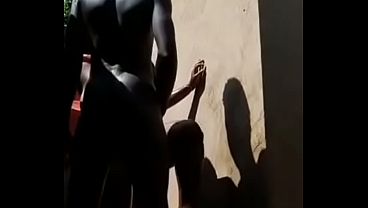 Backshots with my village gal in the village bathroom