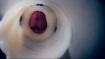 ma bite PULSE &agrave_ l'_int&eacute_rieur vue endoscopique - 3 cum - triple cum crampie