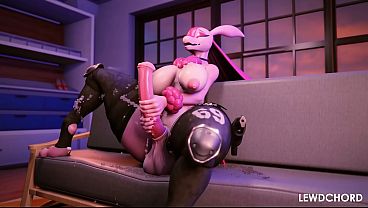 Futa Lovander Jerks Off Her Huge Cock