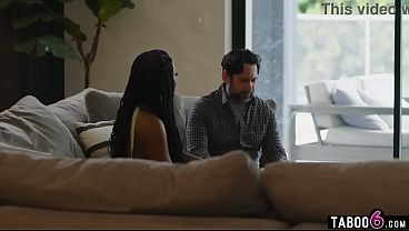 Ebony MILF beauty not impressed by her siblings boyfriend who tried to fuck her