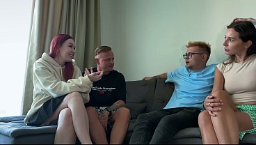 Couple Came Over Curious, We Replaced Wives And Fucked Them Senseless