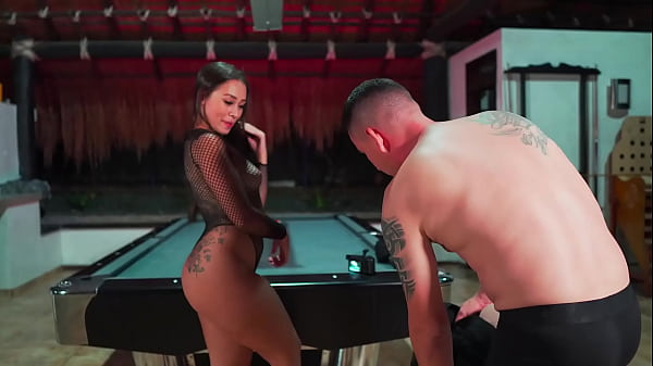 My stepfather fucks me on his pool table after taking pictures of my ass for his friends! Daniela Andrea