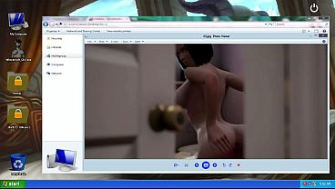 Stepdaughter masturbates her vagina while watching her stepmother and stepfather. Hentai game