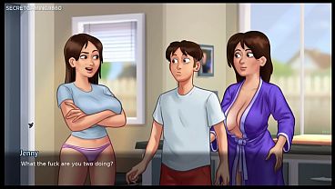 Summertime Saga (Part 23) By DarkCookie - Stepmom Debbie catches her Tenant masturbating and joins in, Stepmom Let Him Cum All Over Her Mature Body - 3D Porn Game