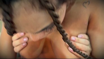 Ebony MILF stepmom fucks her big-dicked Colombian stepson Danner Mendez while her husband is away on business.