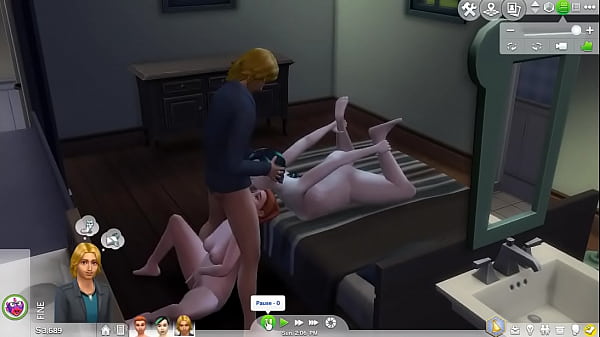 Sims 4 Eire Sky joins Hannah and Jimmy for oral threesome