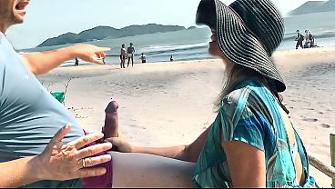 Stop sucking my dick, they'_re looking at us! Blowjob and anal in front of everyone