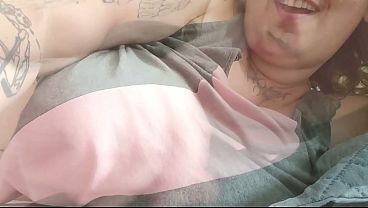 playing with my boobs under my shirt and giving you milk
