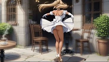 A walk with Rumi. She plays with her pussy AI Generated