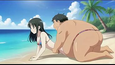 anime girl on the beach ai video