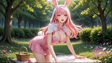 Easter Bunny Cosplay Girl Scene Petite Princess Fantasy Teaser AI NSFW