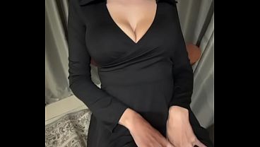 Stepmom with big tits shows her legs