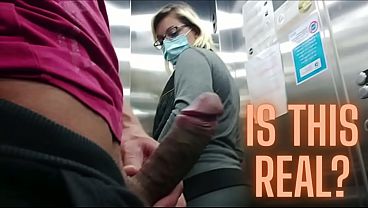 Is this Real? Crazy guy flashes his dick to his neighbor in the elevator and the unexpected happens...