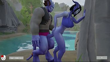 A draenei girl was fucked in the ass by different strangers'_ cocks