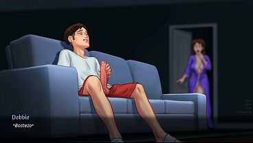 madrastra pervertida deja a su colageno sin una sola gota de leche en su pene - summertime saga