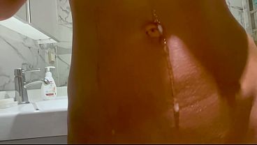 Monika Foxxx masturbates and fucks herself with a banana in bathroom