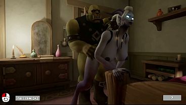 And again the orc fucked the draenei'_s pussy.