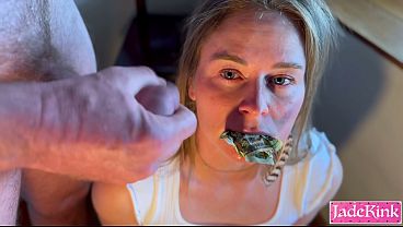 Dollar Bills Stuffed in Her Wet Pussy, Handjob &amp_ Facial