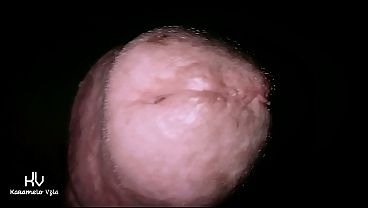 Wife caresses cock in close-up