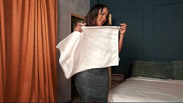 Stepson Runs Out of Bathroom Naked After His Busty Stepmother Plays a Prank on Him