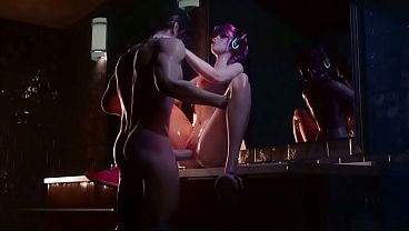 I sat Diva on the table and creampied her&mdash_this is how we play Overwatch. Hentai cartoon.