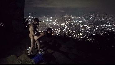 REAL AMATEUR - My thirsty neighbor wanted it riskier: Outdoor sex overlooking the city